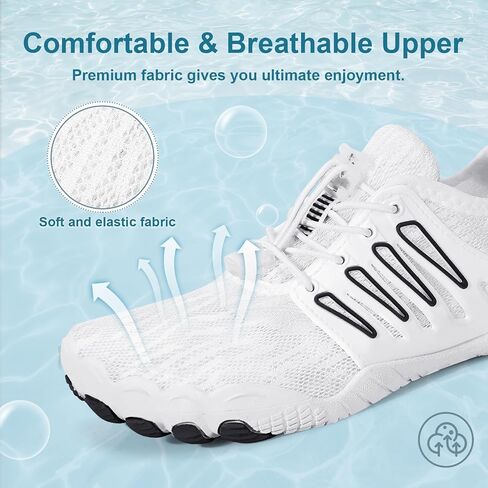 Hike Barefoot Water Shoes for Women Men Footwear, Quick Dry Wide Toe Box Pro Beach Swim Athletic Sports Shoes, Non-Slip Lightweight Aqua Shoe for Pool Hiking Walking Kayaking Diving Surfing in Kuwait