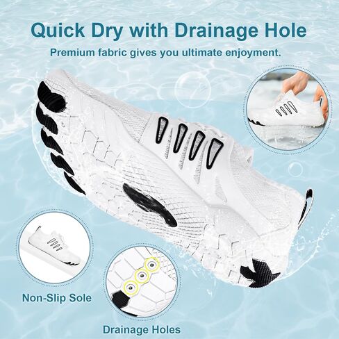 Hike Barefoot Water Shoes for Women Men Footwear, Quick Dry Wide Toe Box Pro Beach Swim Athletic Sports Shoes, Non-Slip Lightweight Aqua Shoe for Pool Hiking Walking Kayaking Diving Surfing in Kuwait