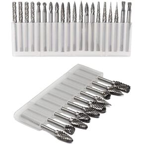Carbide Burr Set Solid Tungsten Carbide Rotary Burrs 3mm(0.118'') Shank Fits Die Grinder Drill for Woodworking,drilling Metal Carving Engraving Polishing