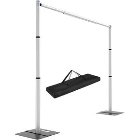 Pipe and Drape Backdrop Stand Kit, 8ftx10ft Heavy Duty Backdrop Stand, Adjustable Metal Pipe and Drape Stand, Background Stand for Parties Birthday Party Baby Shower Wedding Decorations