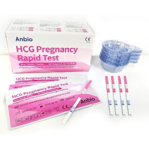 Pregnancy Test Strips Kit with Urine Cups 20 Pack HCG Test Strips - Early Detection Home Pregnancy Test Rapid Prenancy Tests Kit 5mm Wider 10mIU/mL