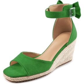 HARENCE Wedge Sandals for Women Shoes: Comfortable Espadrilles Platform Heels Ankle Strap Open Toe Buckle Dressy Summer Sandal