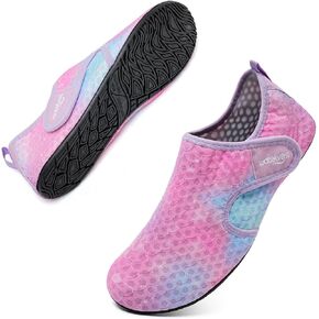 WateLves Water Shoes for Women Men Swim Beach Aqua Socks Quick Dry Barefoot House Slippers Travel Shoes with Adjustable Magic Tape for Pool Diving Boating Yoga Surf