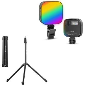 ULANZI U60 RGB Video Lights Black LED Camera Light 360° Full Color Portable Photography Lighting, T270 Light Stand 8.8ft/270cm Adjustable Photography Light Tripod Stand for Photo Video Shooting
