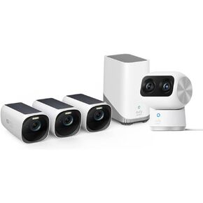eufy Security eufyCam S330(eufyCam 3) 3-Cam Kit, Security Camera Outdoor Wireless Indoor Cam S350, Dual Cameras, 4K UHD Resolution Security Camera with 8× Zoom and 360° PTZ