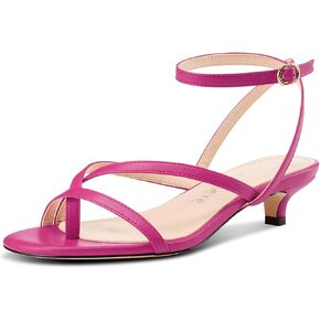 Castamere Womens Kitten Heel Open Round Toe Sandals Ankle Strap Prom Dress Summer 1.4 Inches Heels