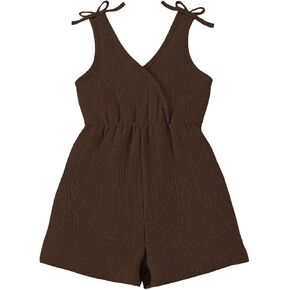 U · Nikaka Toddler Girl Romper Soild Baby Girls Phemsuit Shorts بلا أكمام