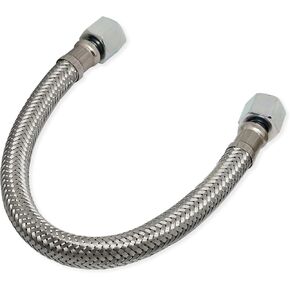 امتداد خرطوم مضفر عالي الضغط مع الزعنفة ، وملحقات ضاغط الهواء ، m14-1.5mm أنثى ، 1pcs ، طول 400 ملم ، الفضة