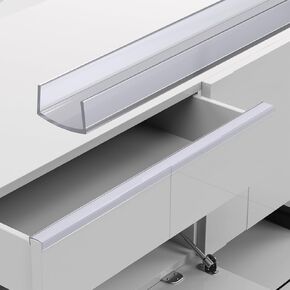 10 Pcs Cabinet Protector Edge Guard - 3/4" Thick Slip-On Plastic Edge Guard, Edge Protectors for Kitchen, Drawer Fronts, Desks and Shelves, 24" Length-Clear