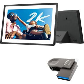 Pexar 2k إطار الصورة الرقمية و Lexar E32C 128GB محرك أقراص فلاش USB