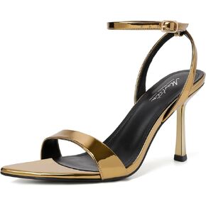 Mostrin Heels for Women Strappy Lace Up Ankle Strap Heels Pointed Open Toe Stiletto High Heeled Sandals for Prom, Party, Daily