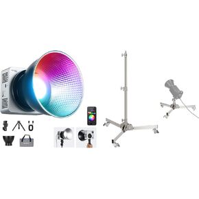 NEEWER HB80C RGBWW LED Video Light with Built in 72Wh Battery & 100W PD Fast Charging, 80W Mini RGB COB Continuous Output Lighting Bowens Mount Handheld Spotlight, ST98SS Light Stand Included