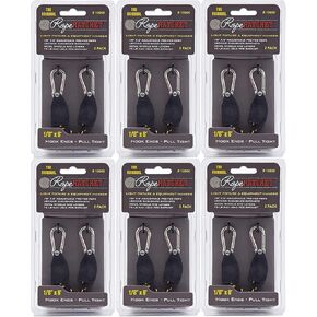 Rope Ratchet 1/8 Ratchet 4 PAK with Spring Clips (2 Pair)… Black