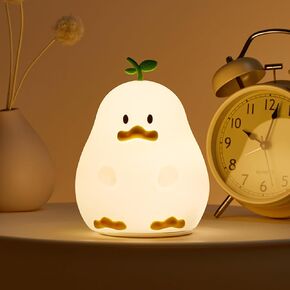 Cute Duck Kids Night Light, Kawaii Room Dorm Decor, 3 Levels Dimmable Nursery Night Light for Kids Sleeping, Baby Rechargeable Touch Lamps, Funny Gift