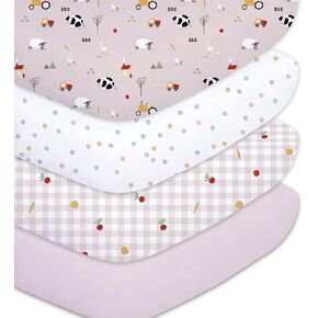 4PK Crib Sheets Pink Sheep
