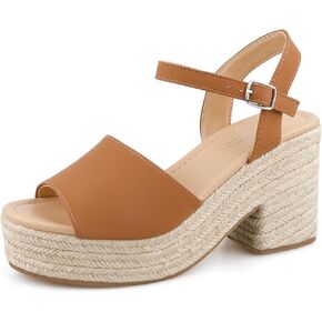 BCTEX COLL Espadrille Wedge Sandals Platform Casual Dressy Open Toe Ankle Strap Sandals for Women
