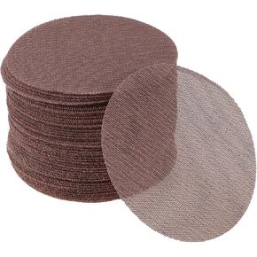 50 Pcs 5 Inch Abranet Sanding Mesh Anti-Clog Hook Loop Dust Free Net Sandpaper 400 Grit Brown Aluminum Oxide