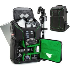 USA Gear Camera Backpack for Photographers DSLR/SLR/Mirrorless Photography Camera Bag with Laptop Compartment, Waterproof Rain Cover & Tripod Holder, Compatible with Canon/Nikon/Sony (Orange)