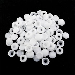 150PCS White Folding Screw Covers Plastic Hinge Screw Cover for Blinds Washing Machines Licence Plate Holder Campervan Railings