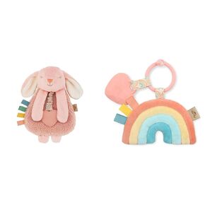 Itzy Ritzy Lovey Including Teether, Textured Ribbons & Dangle Arms, Features Crinkle Sound & Itzy Pal Infant Toy & Teether; Includes Lovey, Crinkle Sound, Textured Ribbons & Silicone
