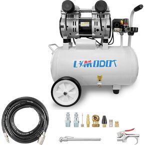 LJ6170-1 Quiet Air Compressor Bundle with 25ft Air Hose And Accessory Kit