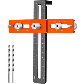 Cabinet Hardware Jig for Handles, Adjustable Cabinet Handle Template Tool with Alignment Hole, Punch Locator Drill Guide for Knobs,Handles and Pulls, for Drawer Cabinet Installation