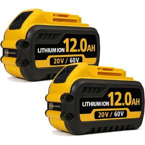 2-Pack 12000mAh Replace for Dewalt 20V 60V Max Battery Compatible with DCB606 DCB609 DCB612 DCB201 DCB200 DCB206 DCB207 Apply to Dewalt Cordless Power Tools and Chargers