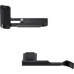 JJC Metal Hand Grip L Bracket & Metal Thumb Rest Grip for Fuji Fujifilm X-M5 XM5 Mirrorless Camera for Comfortable Hand Hold, Black Color