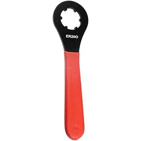 5 Models Optional O-Type Collet Chuck Wrench Spanner with Annular Groove Design Size ER16 ER20 ER25 ER32 ER40 for Lathe Clamping Nut with Red Non-slip Handle(ER16)