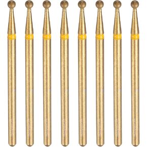 Harfington 8pcs 100-120 فليت الماس بتطحن البت 1.8 ملم رأس الكرة 2.35 ملم شانك 1.8 ملم طول التيتانيوم الحجر الحجرية.