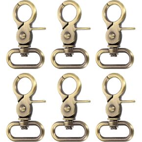 uxcell 6Pcs Swivel Snap Hook, 32mm(1 1/4") Trigger Snap Heavy Duty Zinc Alloy Metal Lobster Claw Clasp Lanyard Clips for Straps Bags Belting Leathercraft, Gun Black