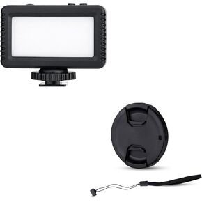 Mini LED Video Light Flash Attachment & 40.5mm Front Lens Cap Cover for Sony ZV-1F ZV1F ZV-E10 II ZVE10II ZVE10 A6000 A6100 A6300 Camera with Sony E PZ 16-50mm f/3.5-5.6 Kit Lens