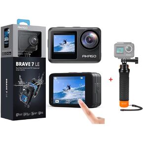 AKASO Brave 7 LE Action Camera with Waterproof Floating Hand Grip Bundle