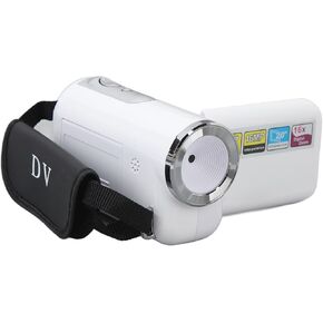 HD Video Camera Digital Camcorder, Portable Vlog Camera Recorder 1080P 16MP 2inch TFT Screen 16X Digital Zoom DV Camcorder Support Selfie (White)