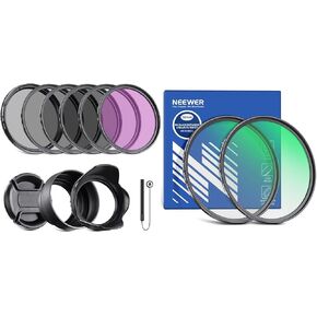 Neewer 58mm UV CPL FLD Filter Kit & ND Set and 1/4 & 1/8 Black Diffusion Camera Lens Filter 2 Pack Set