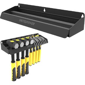 Screwdriver Holder, Wall Mount Storage Rack Organizer for Workshop, Shed, Garage, Home, Stores up to 32 Screwdrivers or Small Tools