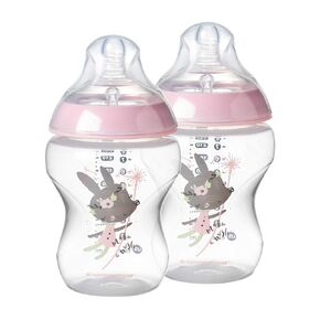 Tommee Tippee Closer to Nature Baby Bottles, Pink | Slow Flow Breast-Like Nipple with Anti-Colic Valve (9oz, 2 Count)