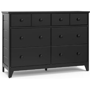 Storkcraft Moss 6 Drawer Double Dresser (Black) – GREENGUARD Gold Certified, Wood Dresser for Nursery, 6 Drawer Dresser, Kids Dresser, Nursery Dresser Drawer Organizer, Chest of Drawers in Kuwait
