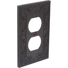 Amerelle 43DVB English Garden Wallplate, 1 Duplex, Aged Bronze