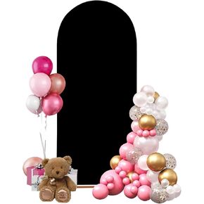 Wedding Arch Cover，Black Arch Backdrop Cover Stretchy Spandex Backdrop Stand Covers for Birthday Party Ceremony Banquet Decor (Black, 6FT)