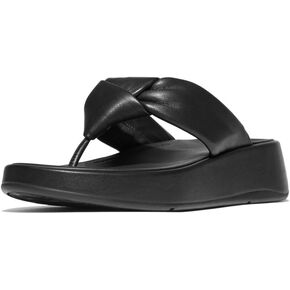 FitFlop Women's F-Mode Knot Soft-Leather Flatform Toe-Post Sandals Wedge