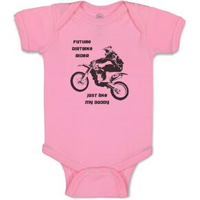 Cute Rascals Custom Boy & Girl Baby Bodysuit Future Dirt Bike Rider Like My Daddy Funny Cotton Baby Clothes Soft Pink Design Only 6 Months