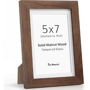 24x36 Picture Frame, 24 x 36 Poster Frame, Natural Walnut Wood, Tempered Real Glass, 24 by 36 Frame for Wall, 24 x 36 Picture Frame Matted to 20x30, 24x36 Art Frame, 1 Pack