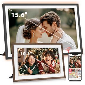 2 Pack - Frameo 10.1" Digital Picture Frame+15.6" Digital Picture Frame with LED