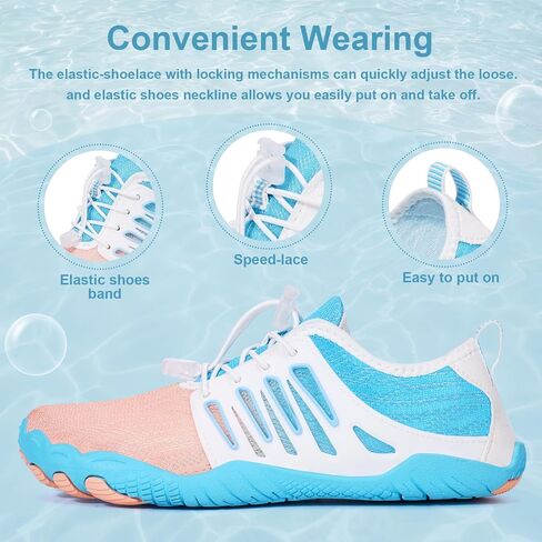 Hike Barefoot Water Shoes for Women Men Footwear, Quick Dry Wide Toe Box Pro Beach Swim Athletic Sports Shoes, Non-Slip Lightweight Aqua Shoe for Pool Hiking Walking Kayaking Diving Surfing in Saudi Arabia