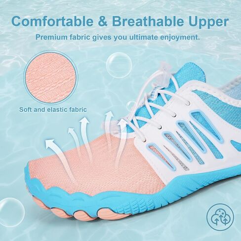 Hike Barefoot Water Shoes for Women Men Footwear, Quick Dry Wide Toe Box Pro Beach Swim Athletic Sports Shoes, Non-Slip Lightweight Aqua Shoe for Pool Hiking Walking Kayaking Diving Surfing in Saudi Arabia