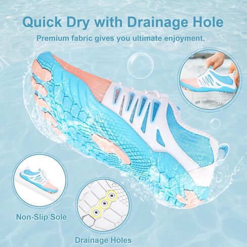 Hike Barefoot Water Shoes for Women Men Footwear, Quick Dry Wide Toe Box Pro Beach Swim Athletic Sports Shoes, Non-Slip Lightweight Aqua Shoe for Pool Hiking Walking Kayaking Diving Surfing in Saudi Arabia