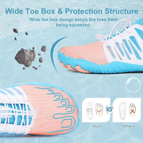 Hike Barefoot Water Shoes for Women Men Footwear, Quick Dry Wide Toe Box Pro Beach Swim Athletic Sports Shoes, Non-Slip Lightweight Aqua Shoe for Pool Hiking Walking Kayaking Diving Surfing in Saudi Arabia