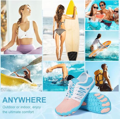 Hike Barefoot Water Shoes for Women Men Footwear, Quick Dry Wide Toe Box Pro Beach Swim Athletic Sports Shoes, Non-Slip Lightweight Aqua Shoe for Pool Hiking Walking Kayaking Diving Surfing in Saudi Arabia