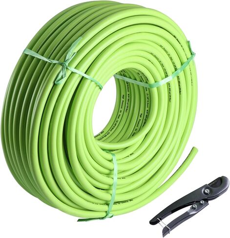 Air Hose 3/8 in. x 100 ft., Heavy Duty, Lightweight, Kink Resistant, Hybrid Air Compressor Hose with 1/4 in. Male Fittings, 300 PSI in Kuwait